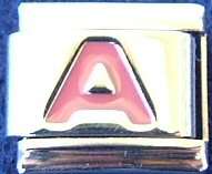Italian Charms - Fits Nomination - Letters - PINK A